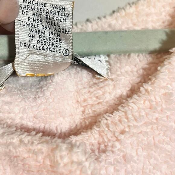 Mark Travers Supertex Pink Short Sleeve Terry Robe Ribbon Rosettes Size Medium - Picture 3 of 8